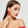 Dangle Earrings Metal Flower Trendy Leaf Rhinestone Jewelry Accessories For Women Gift Wholesale