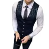 Men's Vests Men's Gold Stripe 2 Piece Sets Vest Pants Blue Red Green Trousers and Vest Wedding Business Men Suits 230812