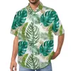 Męskie koszule odmiana metalowe kolory Bluzki Mężczyzn zielony liść palmowy Summer krótki rękaw