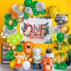 Pacote de decoração Balões da selva Garland Animal Print Balões verdes dourados para decoração de chá de bebê de aniversário