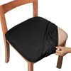 Matstolstol täcker stretchmonterad matsal klädd stol sittplats kudde täcker tvättbara möbler skyddsslipor