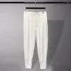 Pantaloni da uomo uomo harem zip bottone zip solido 6 taglie da nove punti casual pantaloni classici