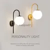 Wall Lamps Modern Indoor Minimalist GoldenBlack Wall Lamp Glass Bulb E27 Bedside Lamp Room Living Room Aisle Lighting Decoration Luminaires HKD230814