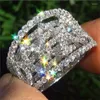 Anneaux de mariage Ly Design Luxury large pour les femmes Pavé Pavé CZ Stone Brilliant Bands Accessoires Fashion Bijoux