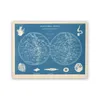 Astronomia astrologiczna francuska podwójna półkula mapa świata malowanie płócienne Plaksowe plakaty mapy Planisphere i druk sztuki ścienne do salonu dekoracje WO6