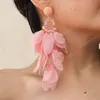 Fashion Women Statement Big Earrings Bohemian Holiday Party Fabric Long Tassel Drop Dangle Earring Handmade Charm Trendy Jewelry