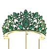 Headpieces 2023 Bruienkroon Tiara Barokke Europese en Amerikaanse legering Rood kristal bruiloft Haar ornament