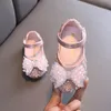 Sneakers herfst meisjes leerschoenen prinses vierkante boog enkele schoenen mode kinderen uitvoering bruiloft g14 230814