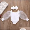 Rompers Chifuna Mesh Elegant Solid Babygirls Kostüm Mädchen Baby Kleidung geboren