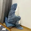 Koce kreskówki Shark Pajama Playsuit Dzieci Rodzice z kapturem ciepły flanelowy koc piżamowy domek homesuit śmieszne odzież domową na imprezę snu 230814