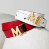 Äkta läderbälte för kvinnodesigner Mens Vintage Metal Sign Midja Svart Justerbar klänningsbredd 3.4 cm Fashion Outdoor Casual Famous M Belts