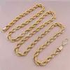 AU750 18 Karat Pure Gold Diamond Cut Rope Chain Halsband smycken Anpassad riktig guld 18K gul fast guldlänkskedja