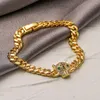 Link Bracelets Gold Color Leopard Bracelet Metal Copper Zircon Cuban Chain For Women Hip-hop Punk Female Jewelry Gifts Wholesale Drop