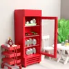 Tools Workshop Doll Home Miniature Refrigerator Decorative Toys Ornament Realistic Freezer Simulation Fridge Accessory Yellow 230812