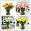 Flores decorativas 10x Tulipas artificiais Flor Touch real PU Party de casamento Decoração caseira