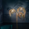 Vloerlampen Europese stijl retro villa woonkamer en el slaapkamer kledingwinkel zacht ontwerp ijzeren palmblad banklamp