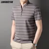 Polos maschile Processo in filo in filo di alto livello Cinta con cerniera in cotone Polo Summer Polo Shirt Streeve Cashy Tops Cashys Abbigliamento uomini 230812