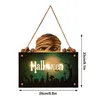 Autres fournitures de fête d'événement Halloween Wood Door Sign Happy avec LED Light réutilisable Pumpkin Mummy Ghost Wall Holiday Decoration 230814