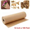 Opakowanie prezentów 30 metrów brązowego Kraft Paper Rolka Papier Naturalny prezent papierowy Dekretyczny prezent Weddna przyjęcie urodzinowe Papier R230814