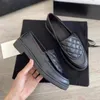 Designer Shoes Women Casual shoes Turn lock Loafers Fashion Luxury diamond quilted Round toe Threaded velvet C interlocking Ladies outdoor casual Platform loafers