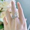 Cluster Rings S925 Sterling Silver 7 13 Bow High Carbon Diamond Ring Ins Handpiece