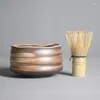 Schalen ljapanese raues Keramik -Matcha Schüssel Keramik Japanischer Tee -Werkzeuge Zeremonie Zubehör