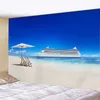 タペストリーカスタマイズ可能なサンシャイングリーンツリービーチリビングルームベッドルームデコレーションハンギングクロスタペストリー壁背景R230812