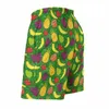 Män shorts ananas bräde sommar roliga frukttryck sport surf korta byxor män snabb torr design överdimensionerade strandstammar