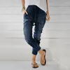 Frauen Jeans Frauen Freizeitkassette Harem Denim Low Taille Einfache weibliche Street Fashion Pencil