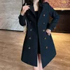 Women's Trench Coats Designer British style jacket Womens mid-length double-breasted coat womens standing collar cotton windbreaker belt parka PTD2