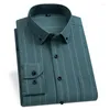 Camisas casuais masculinas 60%de manga longa de algodão para homens Slim Fit formal camisa lisada listrada slingle slingle tops itens roupas