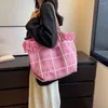 Duffel Bags Women Handbags Large Capacity Ladies Commute Bag Fashion Simple Portable Lattice Casual Harajuku Student School