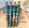 Paint Cartoon ten color ballpoint pen push type high face value silicone rebound learning supplies multi color neutral lovely 230814