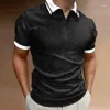 Heren polos heren polo shir fel kleur reflecterende kleding print straat dagelijkse korte mouw rits man mode casual ademend comfortabel comfortabel