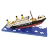 Blokkeert Titanic Model Micro -gebouwen blokkeert Boat Cruise Ship Sinking Shipwreck Creative Diamond Construction Expert Toys Gifts R230814