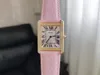 ساعة معصم النساء الفاخرة الرجال الرجال الرومانية أرقام wristwatch أسود جلدي أصلي مستطيل ساعة الزركون كوارتز فرانسايز الساعة 24 27 ملم