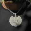 Pendant Necklaces Luxury Full Paved Hip Hop Iced Out Men Jewelry Bling 5A Cubic Zirconia CZ Two Tone Rose Gold Color Road Runna Pendant Necklace 230814