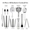 Barwerkzeuge Cocktail Shaker Set 2 Gewichtete Boston Shakers Sieb Jigger Muddler und Löffel Eisgonflasche Ausgieß 230814