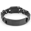 Link Bracelets 17MM Cool Bangle 316L Stainless Steel Black ID Design Miami Cut Cuban Curb Chain Men's Bracelet Wristband 8.46" Christmas