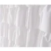 Bath Accessory Set Ruffle Shower Curtain Home Decor Soft Polyester Decorative Bathroom Accessories Great For Showers And Bathtubs White 71