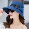 Berrette di paglia viso viso femminile Summer Sun Shade Cappelli per protezione solare Protezione pieghevole marittima Decorazione della testa di spiaggia da mare