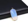 Pendant Necklaces Natural Stone Hexagon Quartz Obsidian Amazonite Healing Crystals Charms For Jewelry Making DIY Necklace 22x43mm