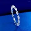 Clusterringe Springlady 18K Gold plattiert 925 Sterling Silber Marquise Schnitt volles Kohlenstoffdiamanten Verlobungsring für Frauenfeinschmuck