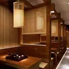 Lâmpadas pendentes japonesas criativas criativas de madeira simples restaurante restaurante a cabeceira sala de estar passa de bambu za627 zl116