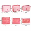 Duffel Bags 6 PCS Travel Storage Bag Set for Clothes Tidy Organizer Wardrobe Suitcase Pouch Travel Organizer Bag Case Shoes Packing Cube Bag 230812