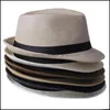 Gierige rand hoeden mode dames heren uni fedora trilby gangster cap zomer strand zon st panama hat paren minnaars 2021 553 t2 drop del dhv2uuu