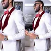 Ternos masculinos do noivo do noivo de marfim Tuxedo Double Basted Mens Prom Party Man Blazer Fantas