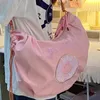 Kvällspåsar högkapacitet crossbody väskor trendiga donut broderier brev kvinnor rosa handväskor sommaren y2k estetik kawaii axel tygväska 230814