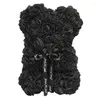 Fleurs décoratives Drop Valentines Day Gift 25 cm Red Bear Rose and Teddy Dog Flower Artificial Deco Christmas Mother 's