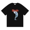 T-shirt à manches courtes pour hommes et femmes, marque de mode américaine Rhude torturé déesse Hip Hop, décontracté, été 2022, ROT8